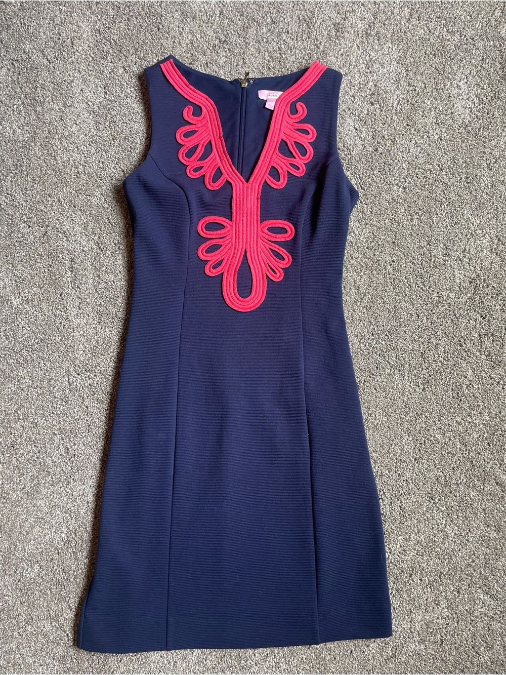 Lilly Pulitzer Janice Shift Dress Blue Pink Cotton Sleeveless Size XS